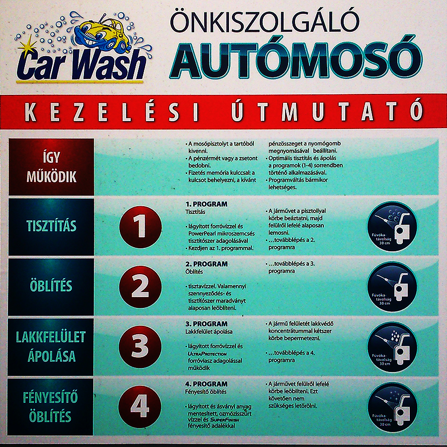 Önkiszolgáló kézi autómosó - Kezelési útmutató - Olajdepo Kecskemét Önkiszolgáló kézi autómosó - Kezelési útmutató - Olajdepo Kecskemét